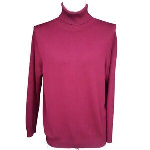 Andrew Marc SZ XL Turtleneck Dark Red/Wine Rayon Sweater